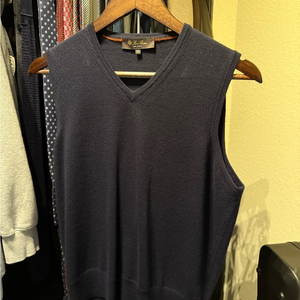 Loro Piana Blue V-Neck Sweater